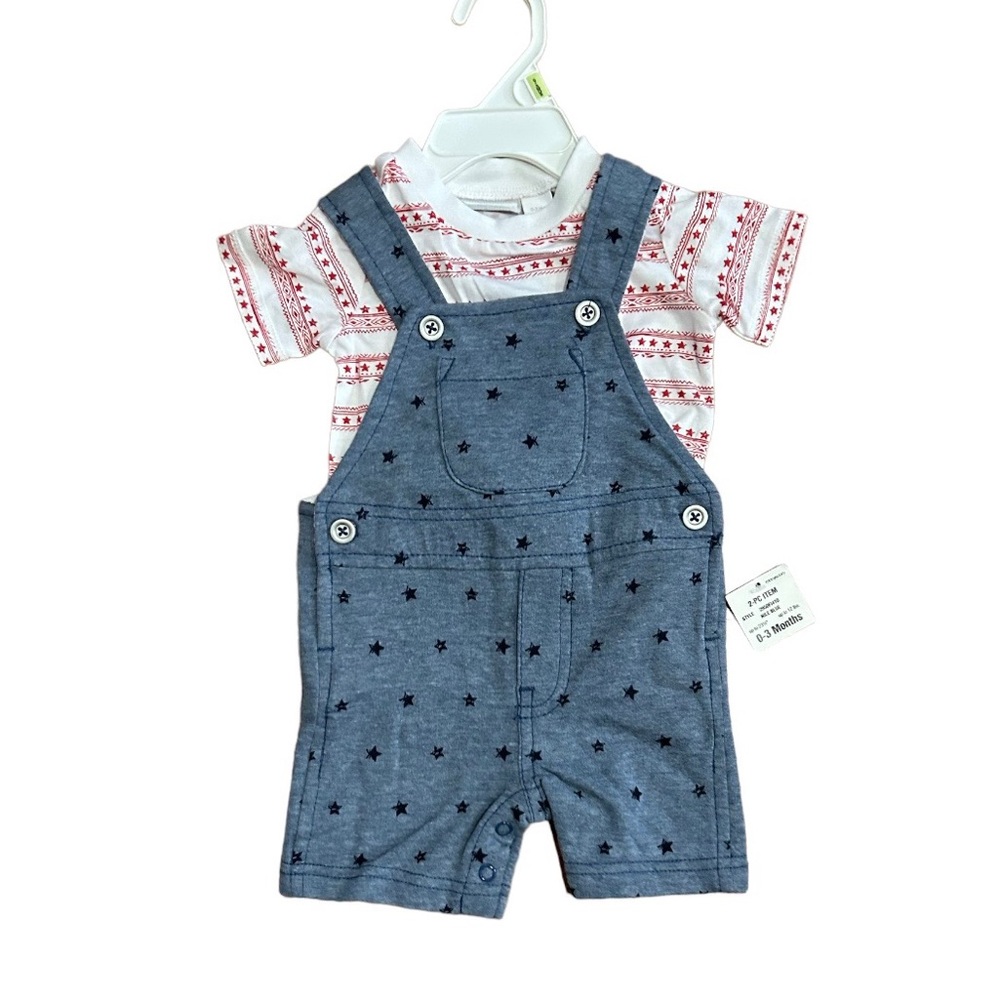 0-3 Month Baby Overalls with Shirt